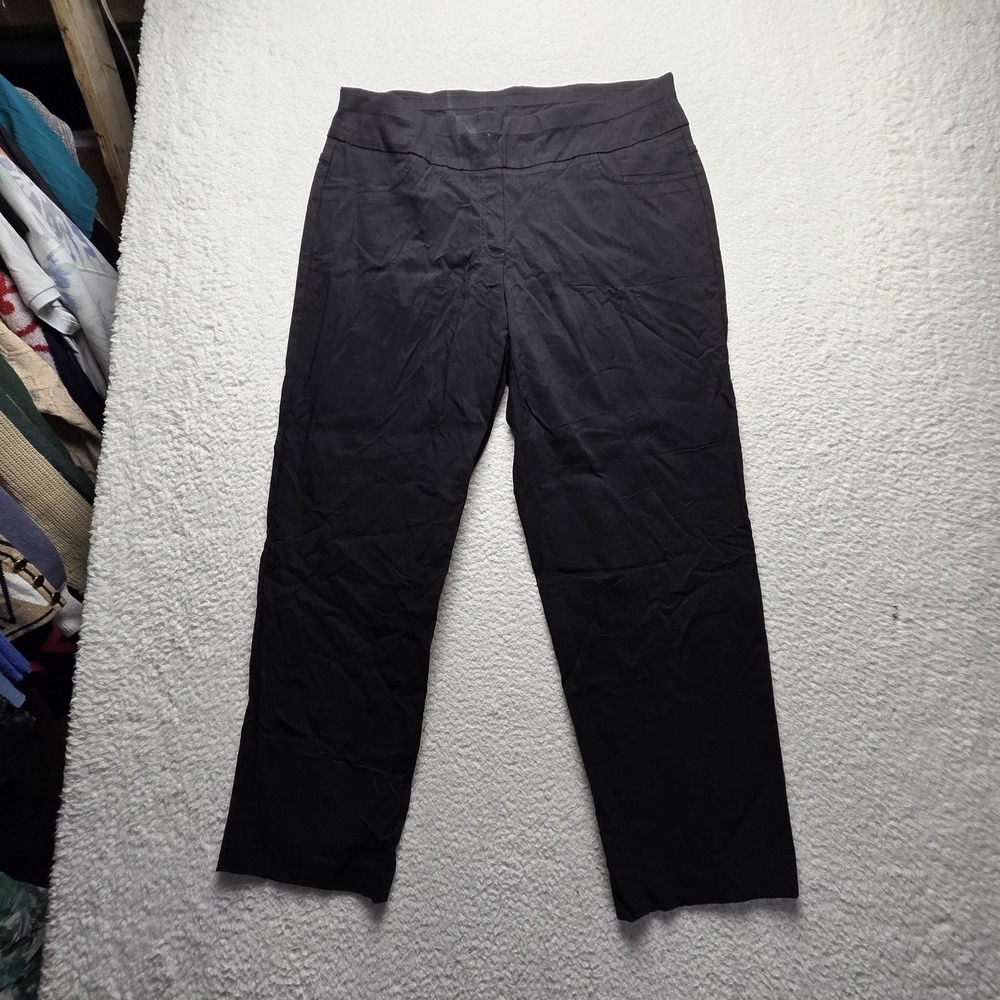 Ruby Rd. Dress Pants Womens 18W Black Twill Pull On Elastic Waist Stretch Casual